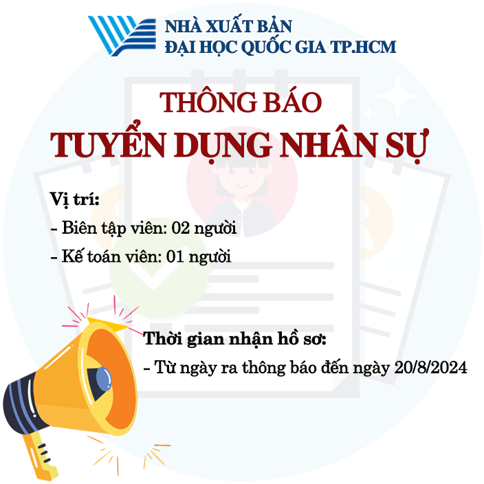 Nhà xuất bản ĐHQG-HCM tuyển dụng nhân sự